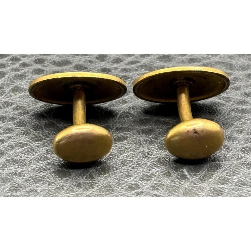 Antique Victorian Gold Filled Cufflinks Paste Stone Star Burst Swirl Bean Back